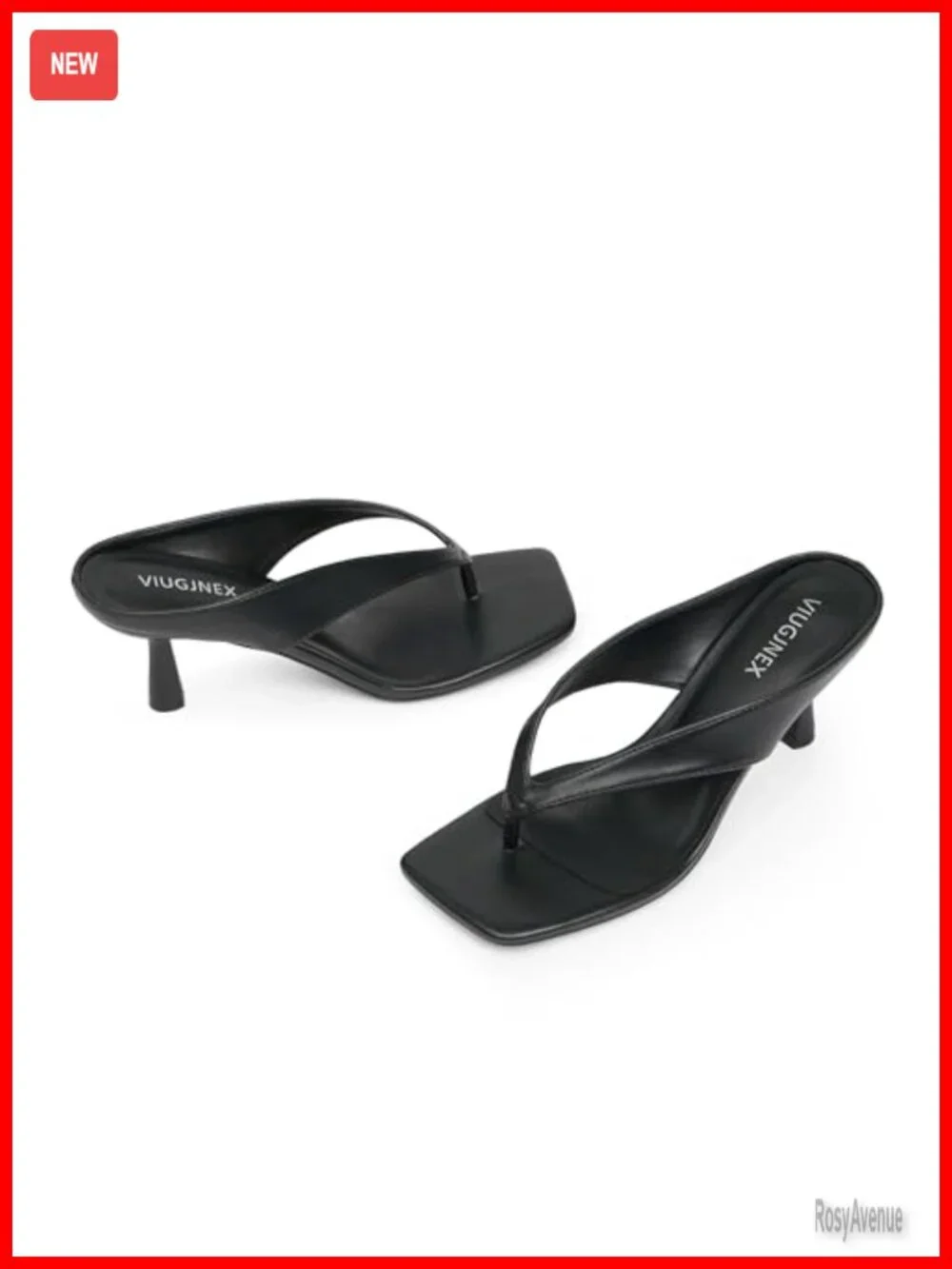 Kitten Heels Flip Flops Slip On Open Toe Low Heels Thong Square Slide Summer
